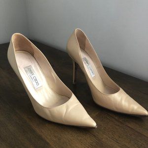 Jimmy Choo Nude leather Pumps. Size 37.5